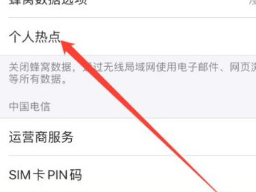 苹果手机怎么开热点给别人用第2步