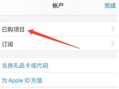 如何删除苹果app已购项目第3步