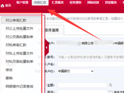 中行igtb企业网银怎么转账第4步