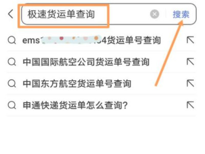 极速物流怎么查单号第1步