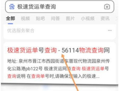 极速物流怎么查单号第2步
