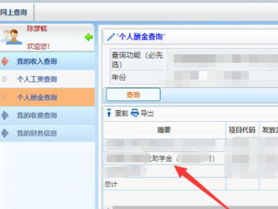 如何查询自己有没有助学金第6步