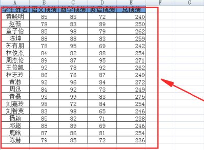 怎么排序成绩高低第2步