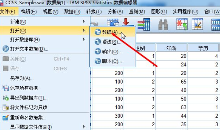 spss散点图怎么做第1步