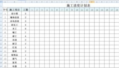 工程进度计划表格怎么做第1步