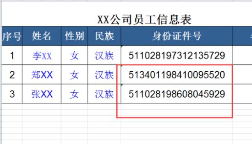 单元格格式设置成数字身份证号码第3步