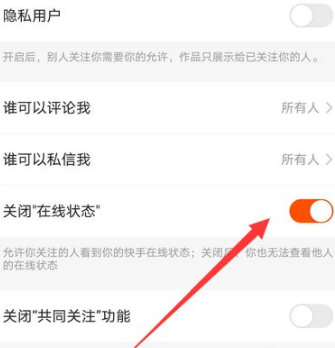 为什么快手不显示对方在线了第6步