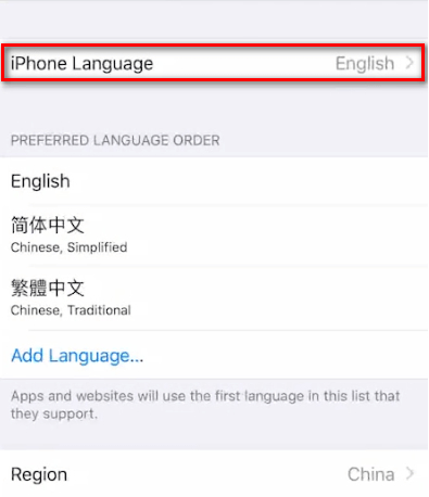 苹果手机变成英文了怎么恢复中文第4步