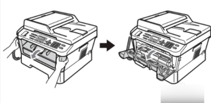 兄弟打印机更换墨粉盒第1步