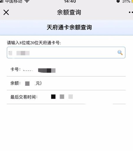 天府通怎么看余额第8步