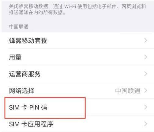苹果sim卡密码怎么设置在哪里第2步
