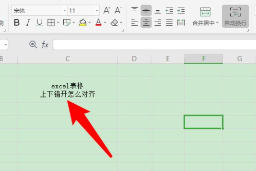 excel表格上下错开怎么对齐第5步