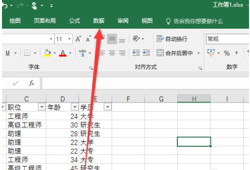 excel 筛选符合条件的对象第2步