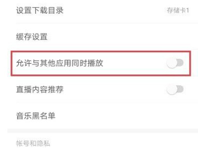 网易云怎么设置不被其他声音打断第3步