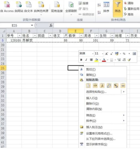 粘贴到筛选后的可见行第8步