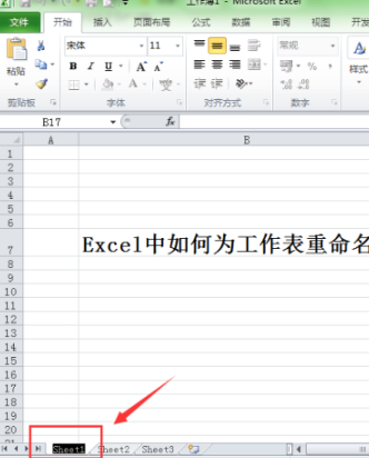 工作表重命名的方法第2步