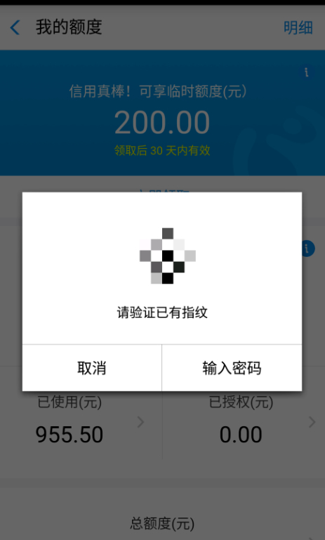 支付宝临时额度第5步