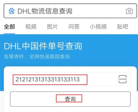 DHL国际件如何查询第2步